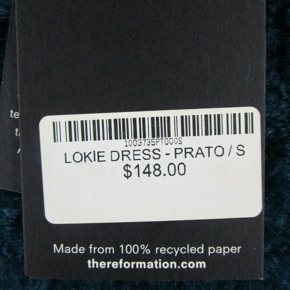 Reformation Women Fluffy Lokie Dress Teal Size S - Picture 7 of 8